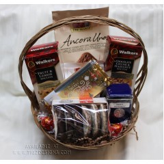 Basket of Holiday Cookies, Sweets & Peppermint Tea